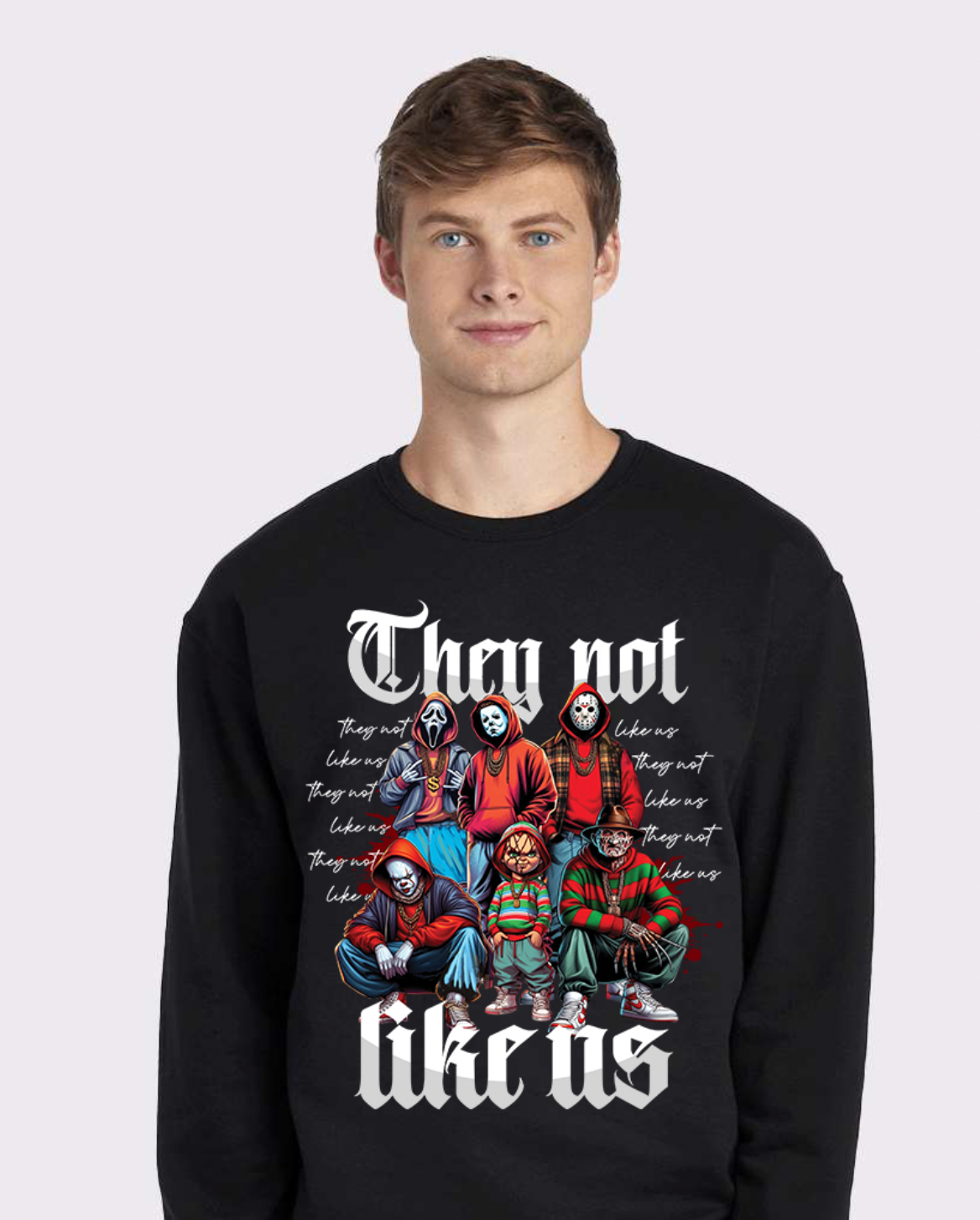 They Not Like US Thug Life Horror Movie Sweatshirt